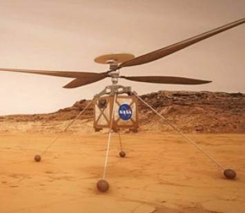 NASA показало 3D фото вертолета на поверхности Марса