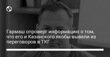 Гармаш опроверг информацию о том, что его и Казанского якобы вывели из переговоров в ТКГ