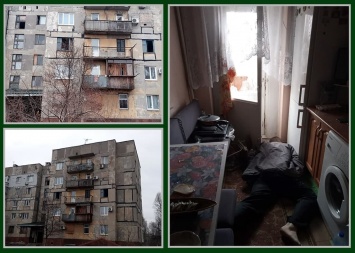 В Донецке показали пострадавший от обстрелов дом и погибшего мужчину. Фото, видео 18+