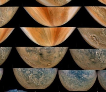 Вот это штормит. Космический аппарат "Юнона" сделал изображения супер-бурь на Юпитере