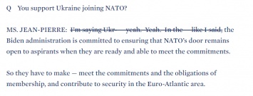 В Белом доме вычеркнули из стенограммы пресс-секретаря слова о поддержке вступления Украины в НАТО