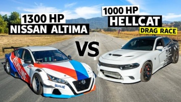 1300-сильный Nissan Altima показал 1000-сильному Dodge Charger, кто в доме хозяин (ВИДЕО)