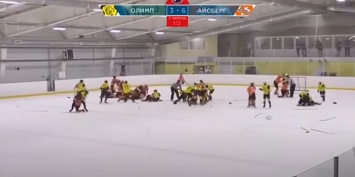 Финал детского хоккейного турнира завершился массовой дракой