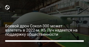 Боевой дрон Сокол-300 может взлететь в 2022-м. КБ Луч надеется на поддержку общественности