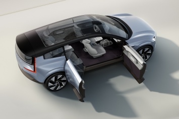 Шведы представили концепт электромобиля будущего Volvo Concept Recharge с распашными дверями, "фарами-глазами" и свежими пропорциями
