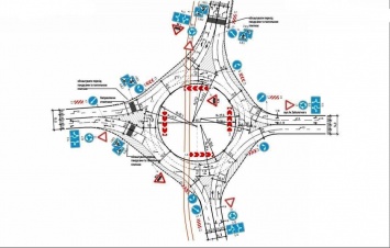 С 9 июля - круговое движение на перекрестке Добровольского и Заболотного. Схема