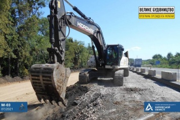 Работы по реконструкции 25-километрового участка дороги Киев - Харьков - Довжанский выполнены более чем на 60%