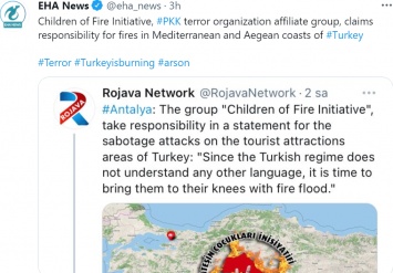 "Дети огня". Ответственность за пожары на курортах в Турции взяли на себя курды