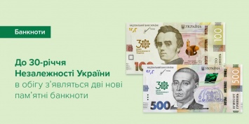 Нацбанк вводит в обращение 2 памятные банкноты ко Дню Независимости