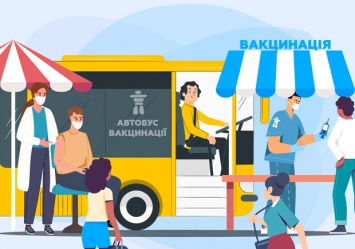 В автобусах и палатках: киевлян начали вакцинировать в мобильных центрах