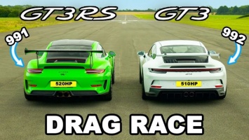 Porsche 911 GT3 против GT3 RS в самом «звучащем» дрэге (ВИДЕО)