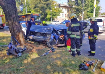 Машина всмятку: в ДТП на улице Криворожской погиб водитель