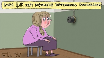 А где результаты? Электронное голосование в РФ высмеяли меткой карикатурой