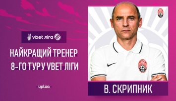 Скрипник стал лучшим тренером 8 тура чемпионата украинской Премьер-лиги