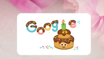 Google создал дудл в честь своего 23-летия - с праздничным тортом