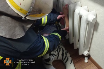 На Днепропетровщине спасатели помогли маленькой девочке высунуть руку из радиаторной батареи