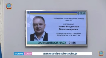 Депутат Николаевского горсовета Владислав Чайка огласил свои требования по соблюдению регламента