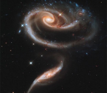 Астрономы продемонстрировали взаимодействие двух галактик