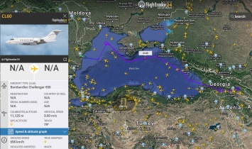 Американский самолет-разведчик мониторит побережье Крыма и Грузию