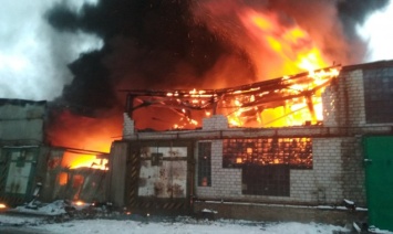 Спасатели Киевщины ликвидируют пожар на складе шин в Бородянке