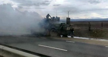 В оккупированном Крыму сгорел российский бронетранспортер