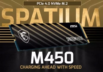 MSI Spatium M450 - SSD с PCIe 4.0 x4 в спецификации NVMe 1.4 имеют объем до 1 ТБ